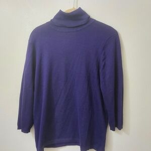 Chico's Eve Turtleneck Sweater Size 8 (Chico’s 1) Victorian Purple
